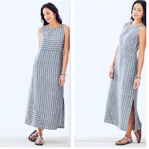 J.Jill - Love Linen - Striped Linen Maxi Dress, size M, 100% linen